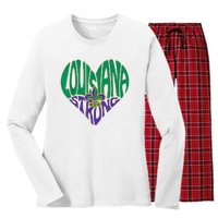 Louisiana Culture Vintage We Stand Nola Strong Women's Long Sleeve Flannel Pajama Set 