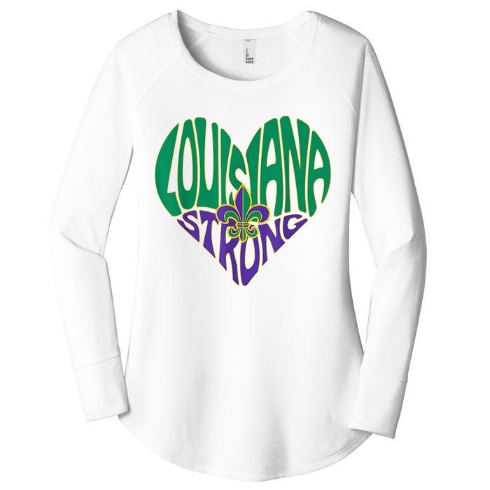 Louisiana Culture Vintage We Stand Nola Strong Women's Perfect Tri Tunic Long Sleeve Shirt