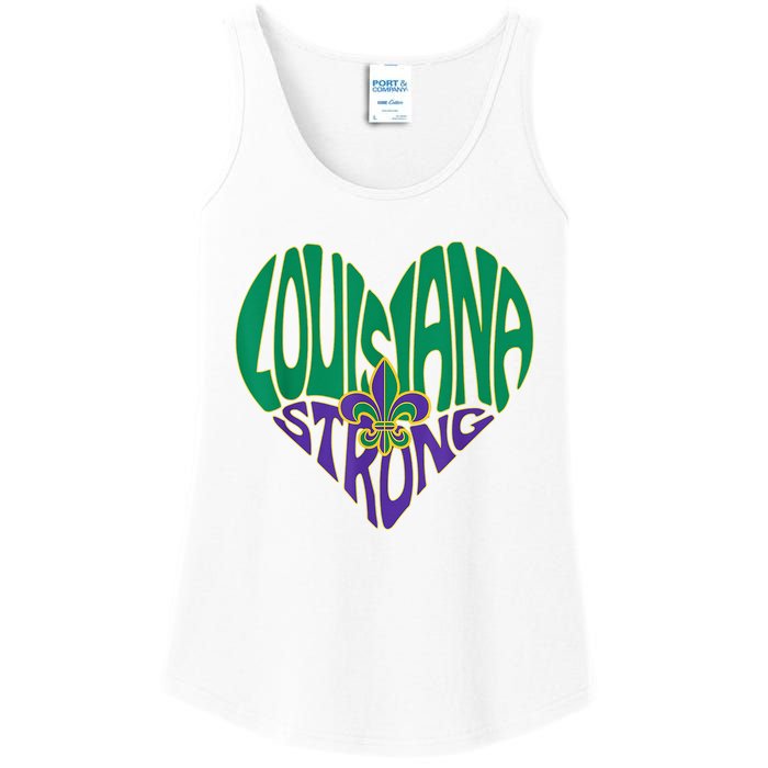 Louisiana Culture Vintage We Stand Nola Strong Ladies Essential Tank