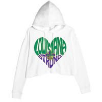 Louisiana Culture Vintage We Stand Nola Strong Crop Fleece Hoodie