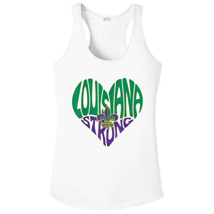 Louisiana Culture Vintage We Stand Nola Strong Ladies PosiCharge Competitor Racerback Tank