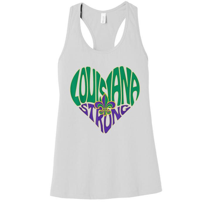 Louisiana Culture Vintage We Stand Nola Strong Women's Racerback Tank