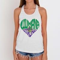 Louisiana Culture Vintage We Stand Nola Strong Women's Knotted Racerback Tank