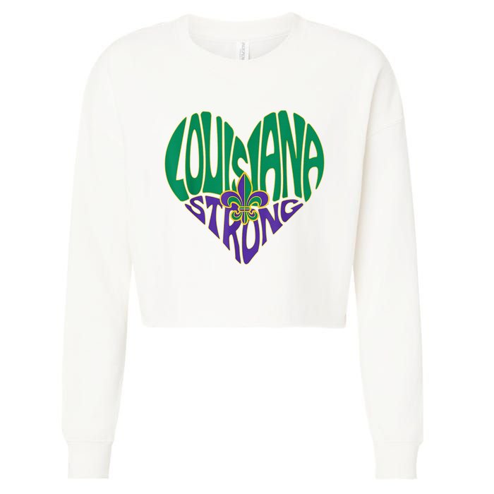 Louisiana Culture Vintage We Stand Nola Strong Cropped Pullover Crew