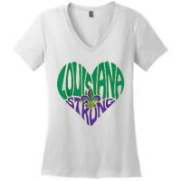 Louisiana Culture Vintage We Stand Nola Strong Women's V-Neck T-Shirt