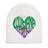 Louisiana Culture Vintage We Stand Nola Strong Short Acrylic Beanie