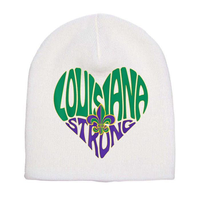 Louisiana Culture Vintage We Stand Nola Strong Short Acrylic Beanie