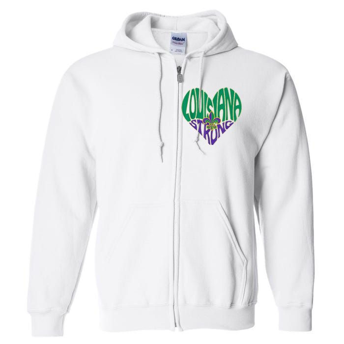 Louisiana Culture Vintage We Stand Nola Strong Full Zip Hoodie