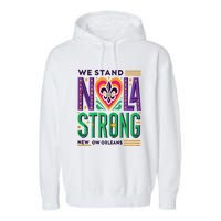 Louisiana Culture Vintage We Stand Nola Strong Apparel Garment-Dyed Fleece Hoodie