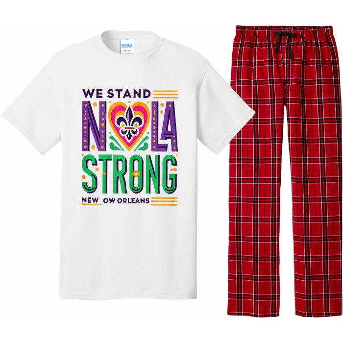 Louisiana Culture Vintage We Stand Nola Strong Apparel Pajama Set