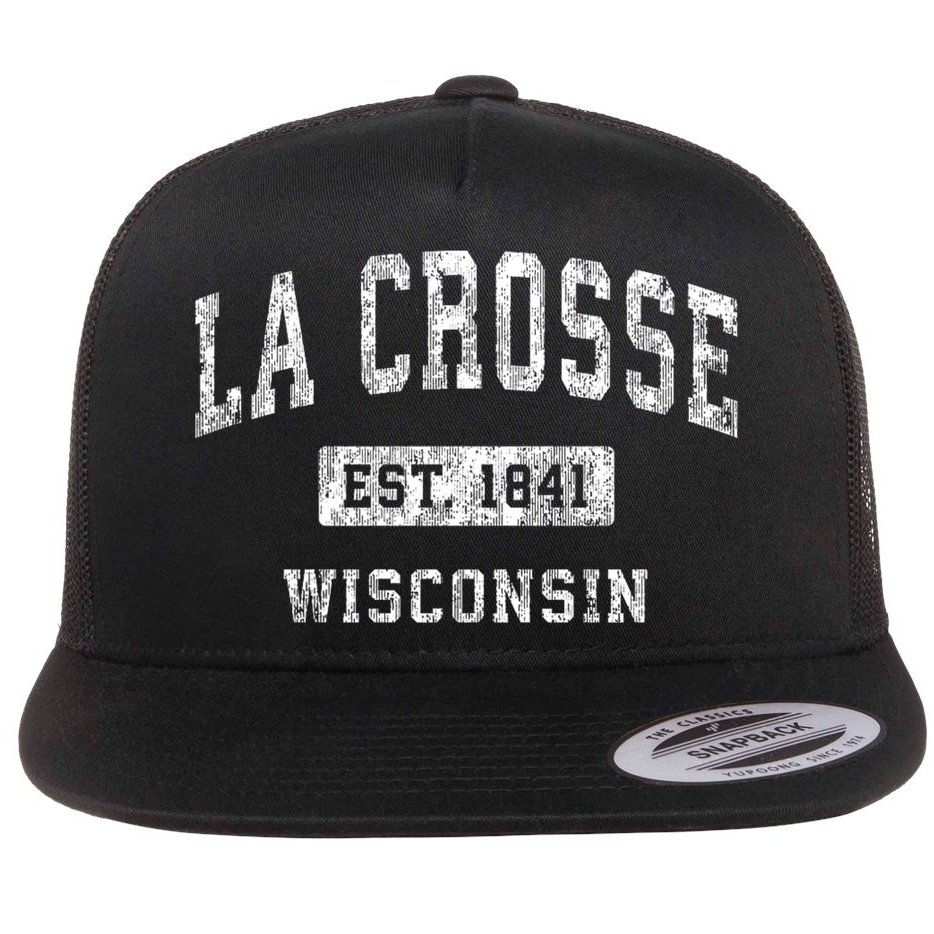 La Crosse Wisconsin Wi Vintage Established Sports Flat Bill Trucker Hat