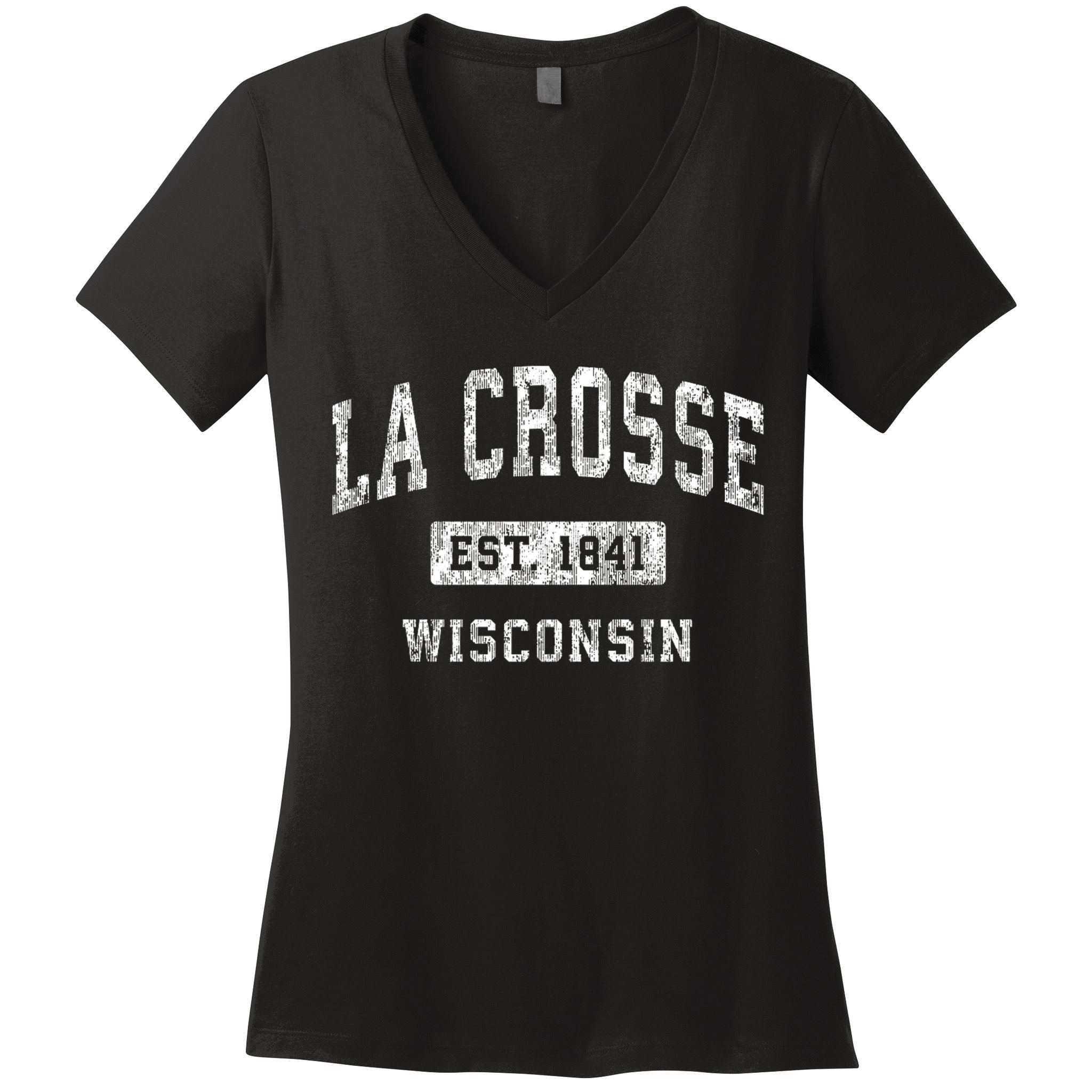 La Crosse Wisconsin Wi Vintage Established Sports Women's V-Neck T-Shirt