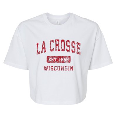 La Crosse Wisconsin Wi Vintage Sports Design Bella+Canvas Jersey Crop Tee