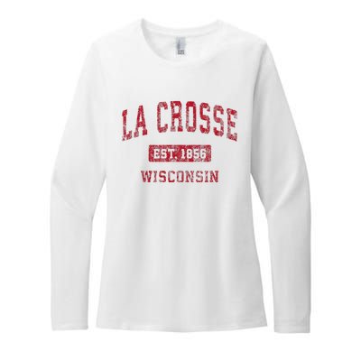 La Crosse Wisconsin Wi Vintage Sports Design Womens CVC Long Sleeve Shirt