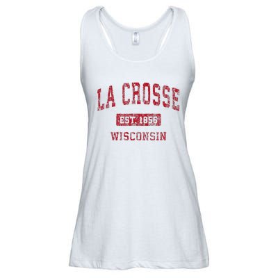 La Crosse Wisconsin Wi Vintage Sports Design Ladies Essential Flowy Tank