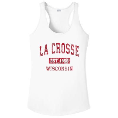 La Crosse Wisconsin Wi Vintage Sports Design Ladies PosiCharge Competitor Racerback Tank