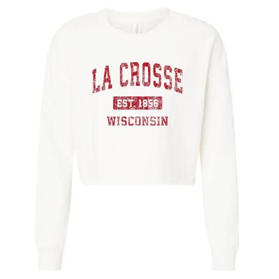 La Crosse Wisconsin Wi Vintage Sports Design Cropped Pullover Crew