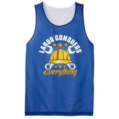 Labor Conquers Worker Patriotic Laborer Happy Labor Day Cool Gift Mesh Reversible Basketball Jersey Tank