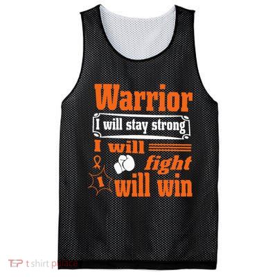 Leukemia Cancer Warrior I Will Stay Strong I Will Fight Mesh Reversible Basketball Jersey Tank