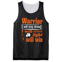 Leukemia Cancer Warrior I Will Stay Strong I Will Fight Mesh Reversible Basketball Jersey Tank