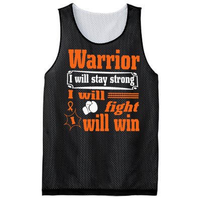 Leukemia Cancer Warrior I Will Stay Strong I Will Fight Mesh Reversible Basketball Jersey Tank