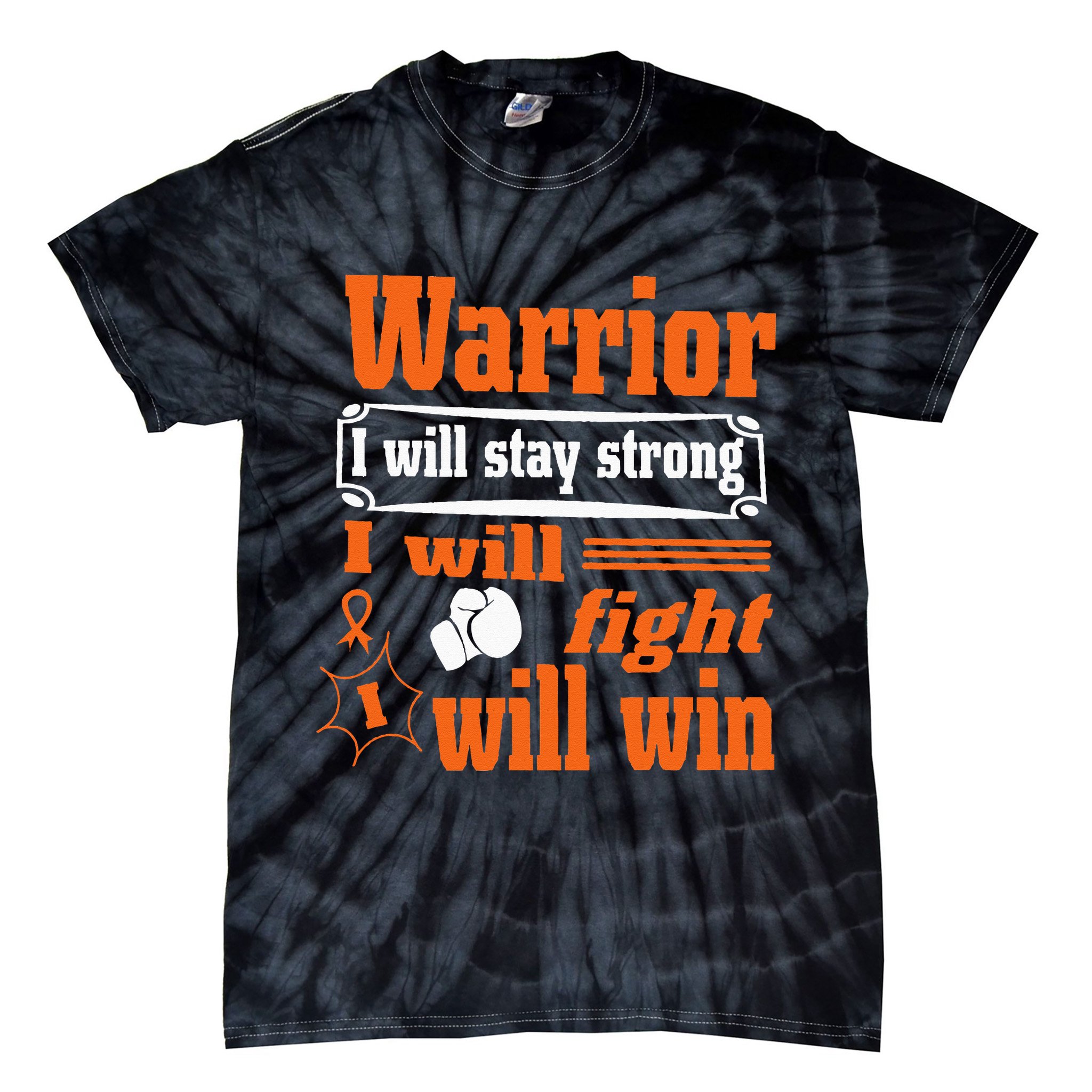 Leukemia Cancer Warrior I Will Stay Strong I Will Fight Tie-Dye T-Shirt