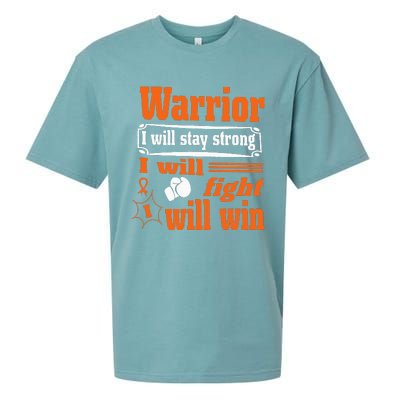 Leukemia Cancer Warrior I Will Stay Strong I Will Fight Sueded Cloud Jersey T-Shirt