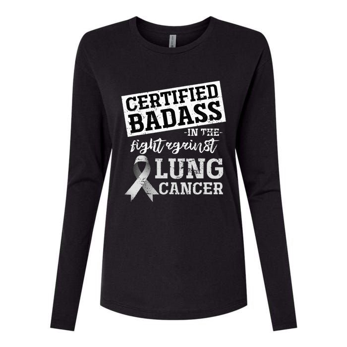 Lung Cancer Warrior Gift Funny Lung Cancer Awareness Womens Cotton Relaxed Long Sleeve T-Shirt