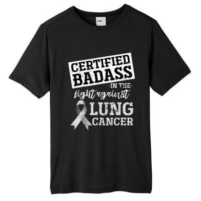 Lung Cancer Warrior Gift Funny Lung Cancer Awareness Tall Fusion ChromaSoft Performance T-Shirt