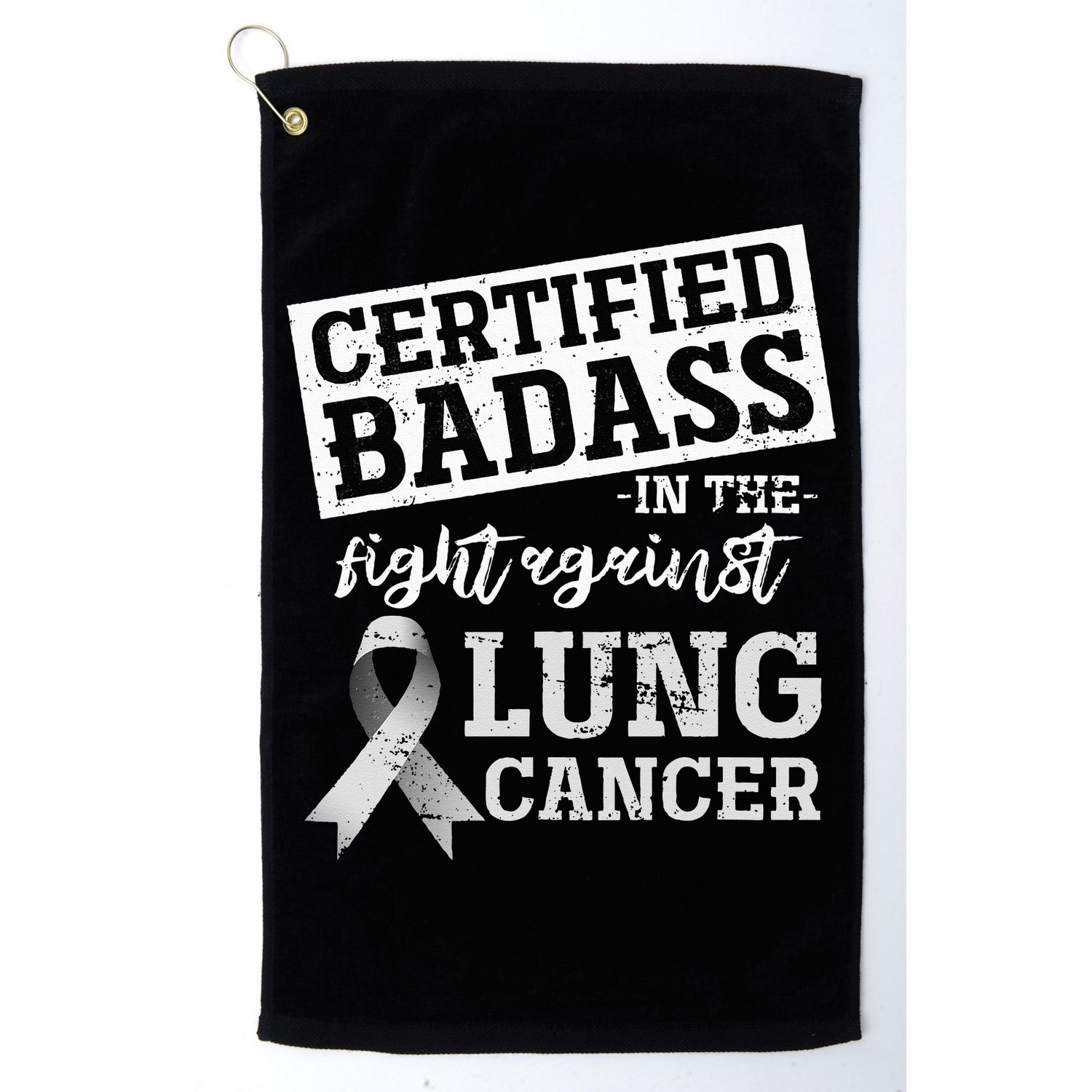 Lung Cancer Warrior Gift Funny Lung Cancer Awareness Golf Towel