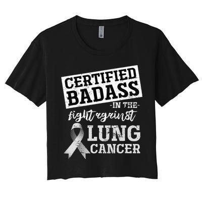 Lung Cancer Warrior Gift Funny Lung Cancer Awareness Crop Top