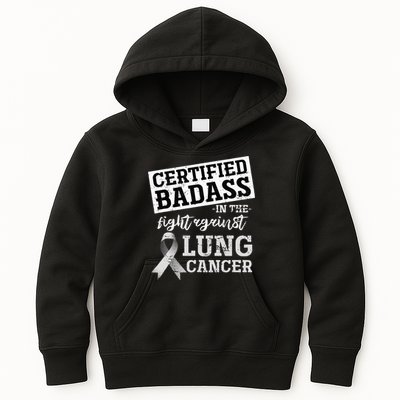 Lung Cancer Warrior Gift Funny Lung Cancer Awareness Kids Hoodie