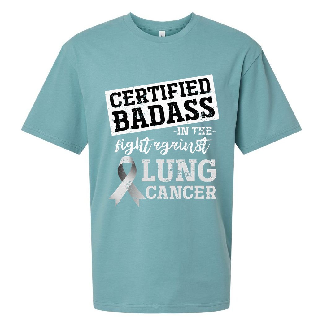 Lung Cancer Warrior Gift Funny Lung Cancer Awareness Sueded Cloud Jersey T-Shirt