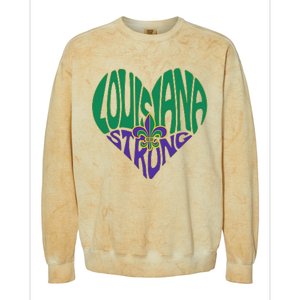 Louisiana Culture We Stand Nola Strong Colorblast Crewneck Sweatshirt