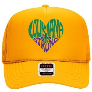 Louisiana Culture We Stand Nola Strong High Crown Mesh Back Trucker Hat