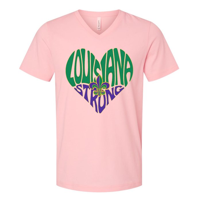 Louisiana Culture We Stand Nola Strong V-Neck T-Shirt