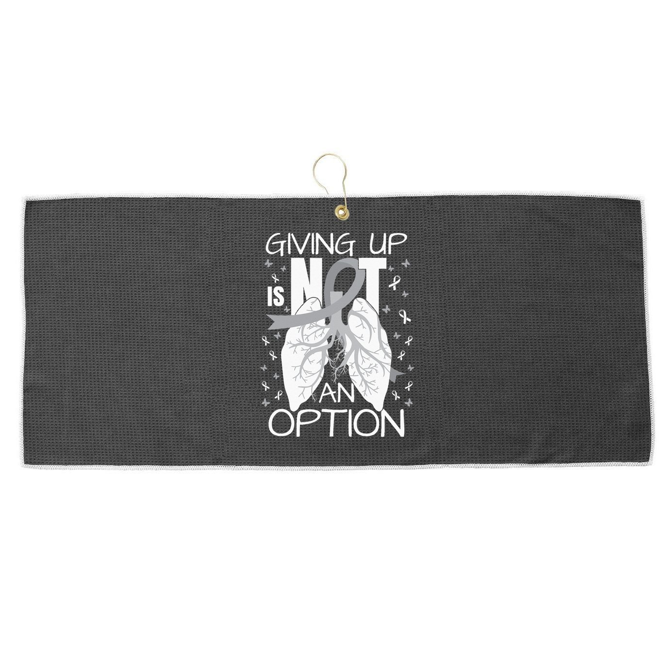 Lung Cancer Warrior Large Microfiber Waffle Golf Towel