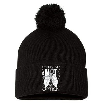 Lung Cancer Warrior Pom Pom 12in Knit Beanie