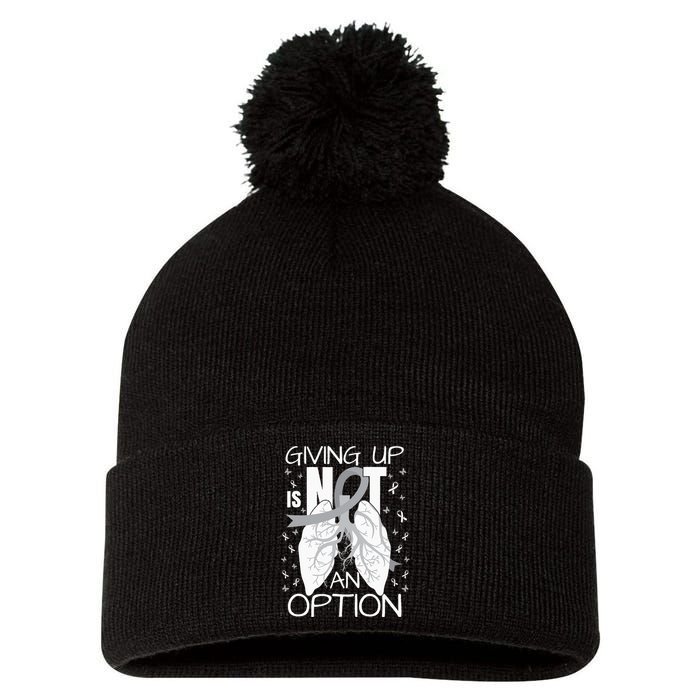 Lung Cancer Warrior Pom Pom 12in Knit Beanie