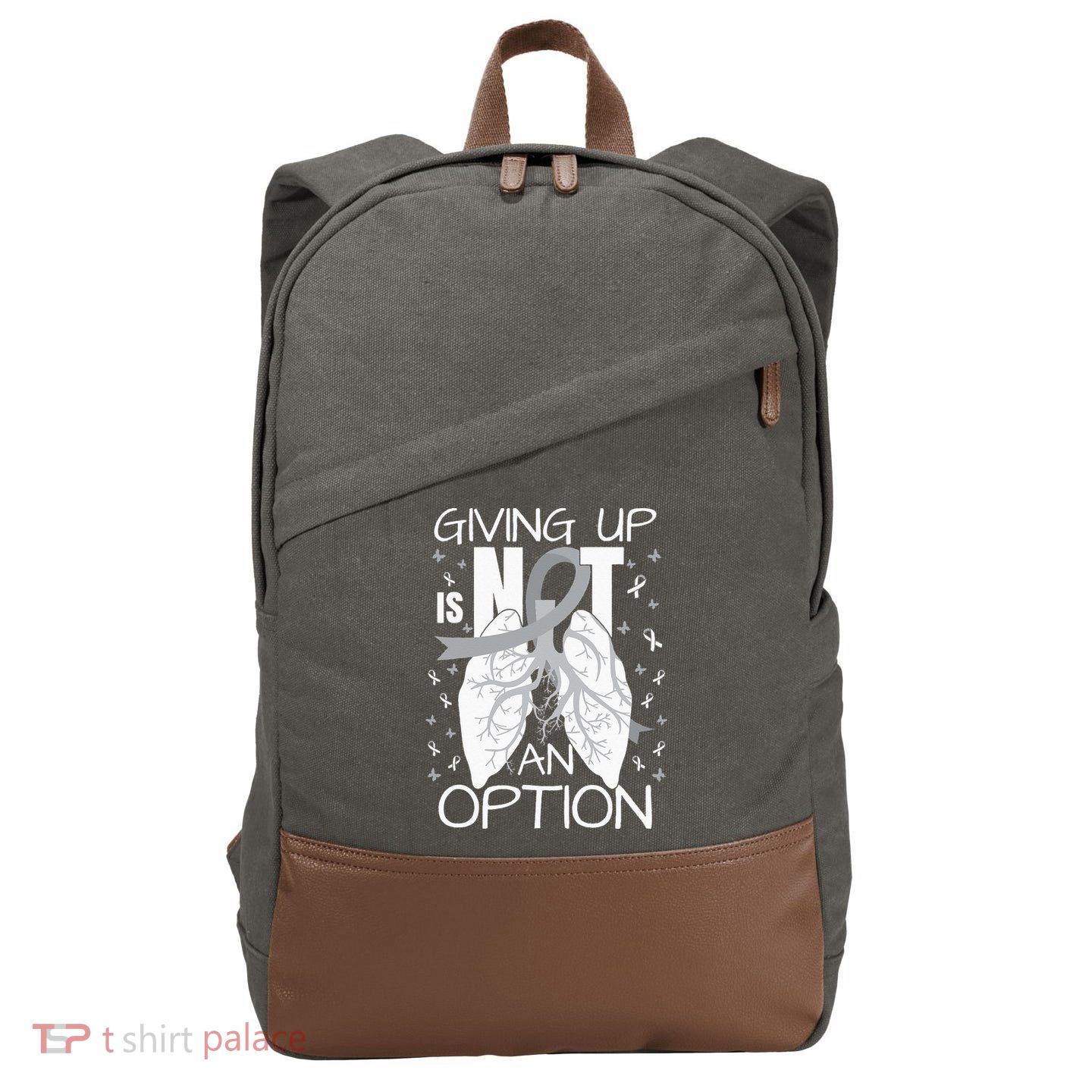 Lung Cancer Warrior Cotton Canvas Backpack