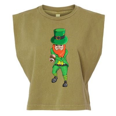 Leprechaun Costume With Football Holiday Station Playoff Cool Gift Garment-Dyed Women's Muscle Tee