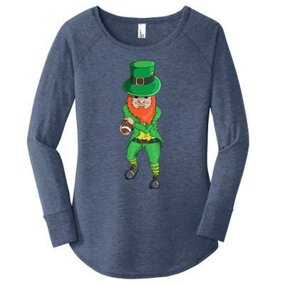 Leprechaun Costume With Football Holiday Station Playoff Cool Gift Women's Perfect Tri Tunic Long Sleeve Shirt