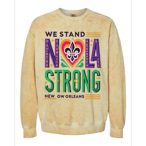 Louisiana Culture We Stand Nola Strong Colorblast Crewneck Sweatshirt