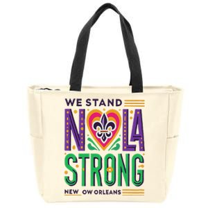 Louisiana Culture We Stand Nola Strong Zip Tote Bag