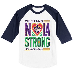 Louisiana Culture We Stand Nola Strong Baseball Sleeve Shirt