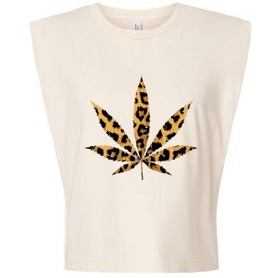 Leopard Cheetah Weed Cannabis Marijuana 420 Thc Stoner Gift Garment-Dyed Women's Muscle Tee