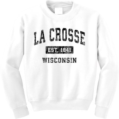 La Crosse Wisconsin Wi Vintage Established Sports Design Kids Sweatshirt