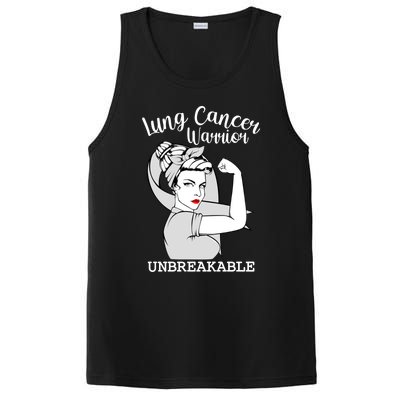 Lung Cancer Warrior Unbreakable Strong Awareness Cute Gift PosiCharge Competitor Tank