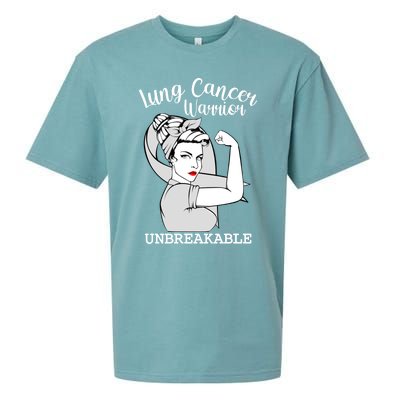 Lung Cancer Warrior Unbreakable Strong Awareness Cute Gift Sueded Cloud Jersey T-Shirt