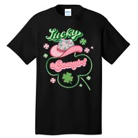 Lucky Cowgirl Western St Patricks Day Women Cowboy Hat Tall T-Shirt